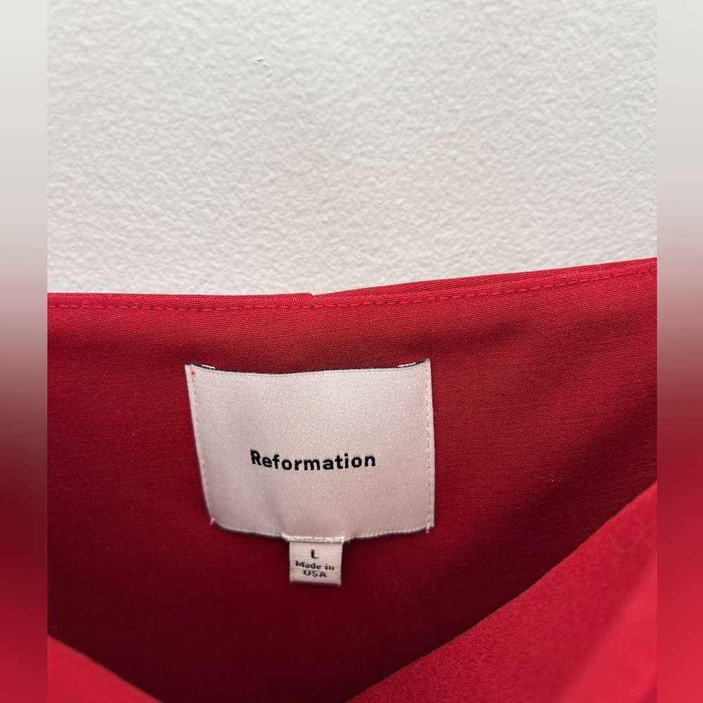 Reformation Noah Knit Dress Red - Size L - Picture 4 of 5